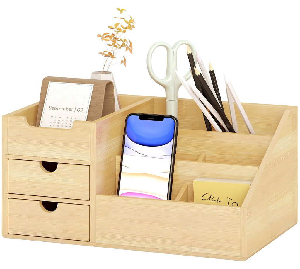 HOMCOM Bureauorganizer, opbergbox, kantoorkast met 2 lades Productafbeelding 