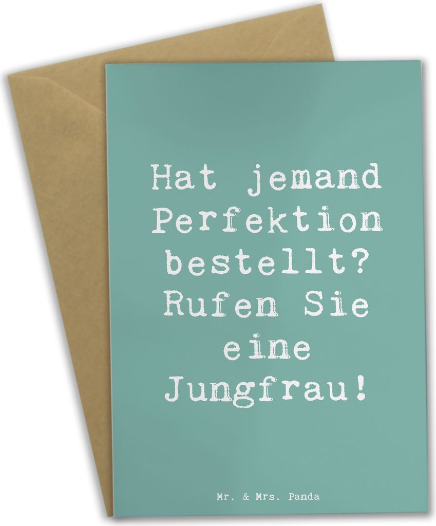 Mr. & Mrs. Panda Grußkarte Spruch Jungfrau Perfektion - Meeresbrise - Geschenk, osterkarten, Sternzeichen, Geschenke Astrologie, osterkarte, Gruß...