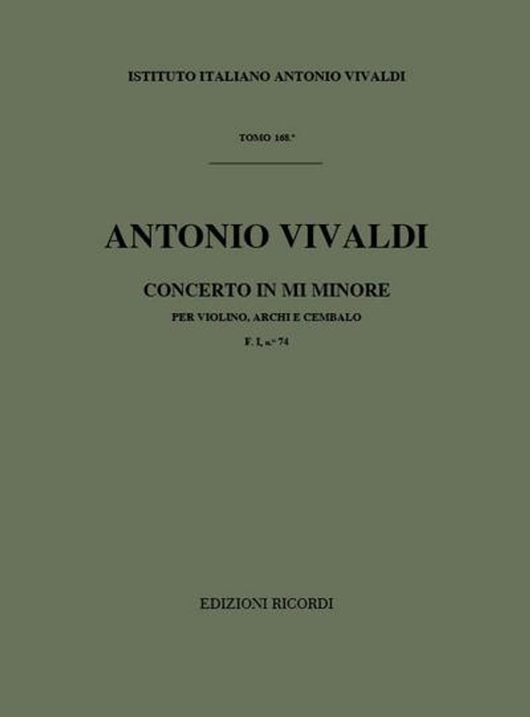 Concerto in mi minore Rv281per violino, archi e cembalo