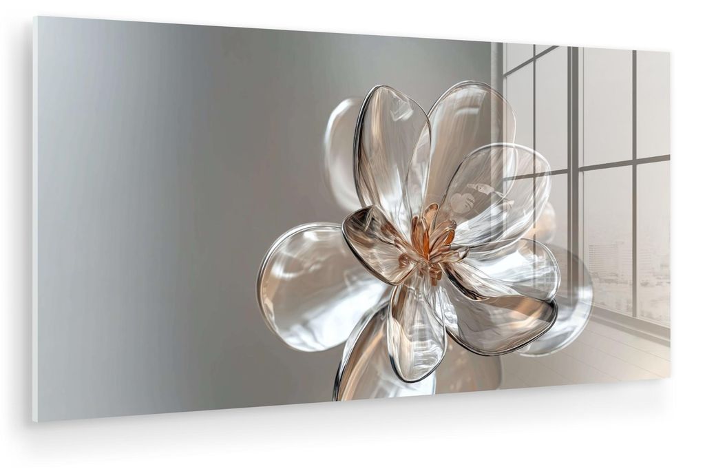 MuchoWow Glasbilder - Bilder auf Wandbild - Foto auf Glas Blume - Gläser - Transluzent 40x20 cm Wanddekoration aus Glas - Acrylglasbild - Acrylbil...