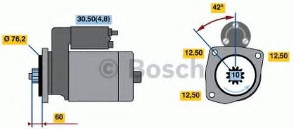 BOSCH 0 986 020 320 Starter Anlasser 1,7kW für VW Caddy III Kombi (2KB, 2KJ, 2CB, 2CJ) 12V