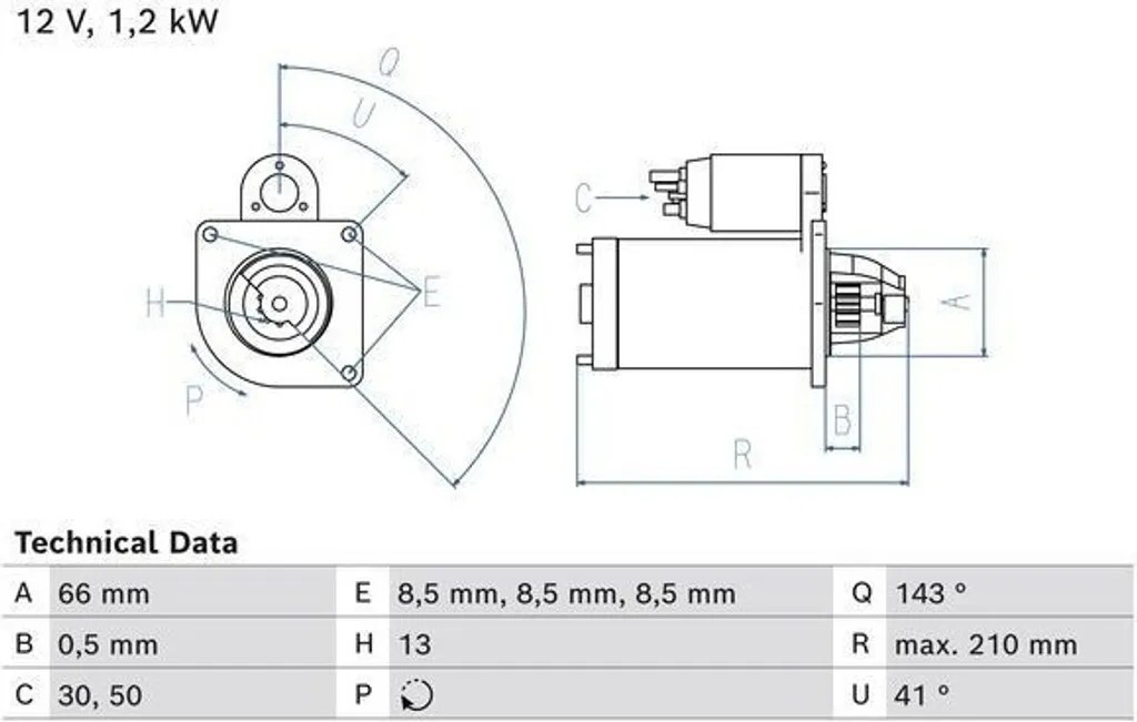 Démarreur moteur pour BMW X1 F48 et Mini Countryman F60 Bosch Neuf