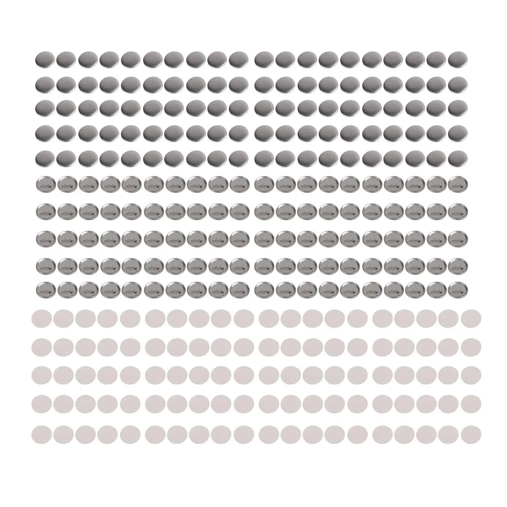 Set de badges ronds multi-usages innovant en métal résistant, 100 unités