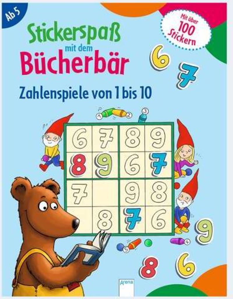 Stickerspaß mit dem Bücherbär. Zahlenspiele von 1 bis 10
