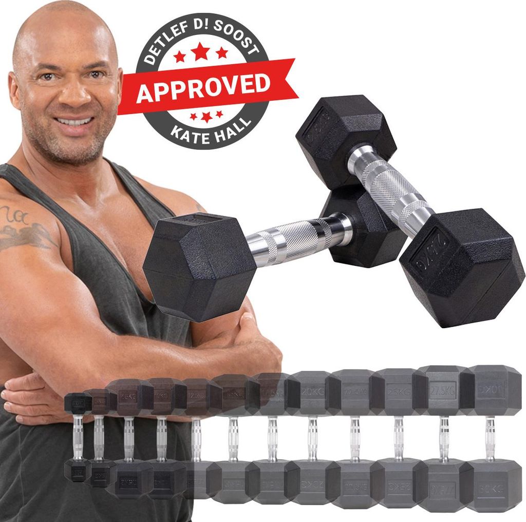 Miweba Sports Hexagon Kurzhantel 2er Set HGH100 | Gusseisen Produktbild 
