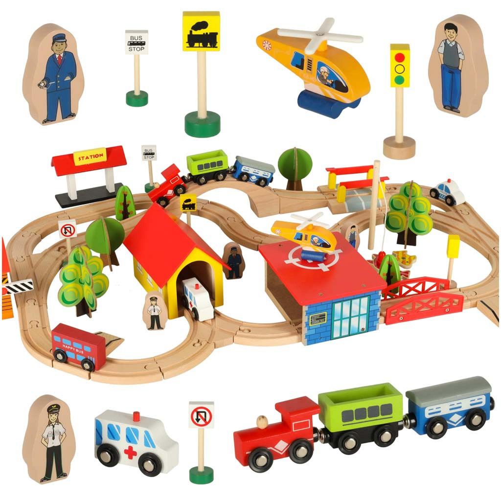 Train en bois locomotive ville 69el Image du produit 