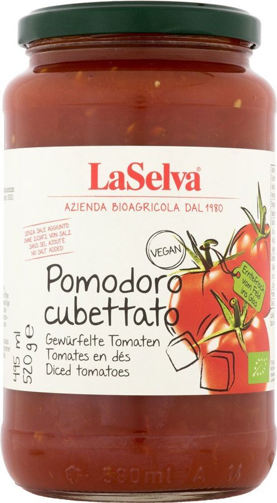 LaSelva Pomodoro cubettato - Gewürfelte Tomaten - 520g Produktbild 
