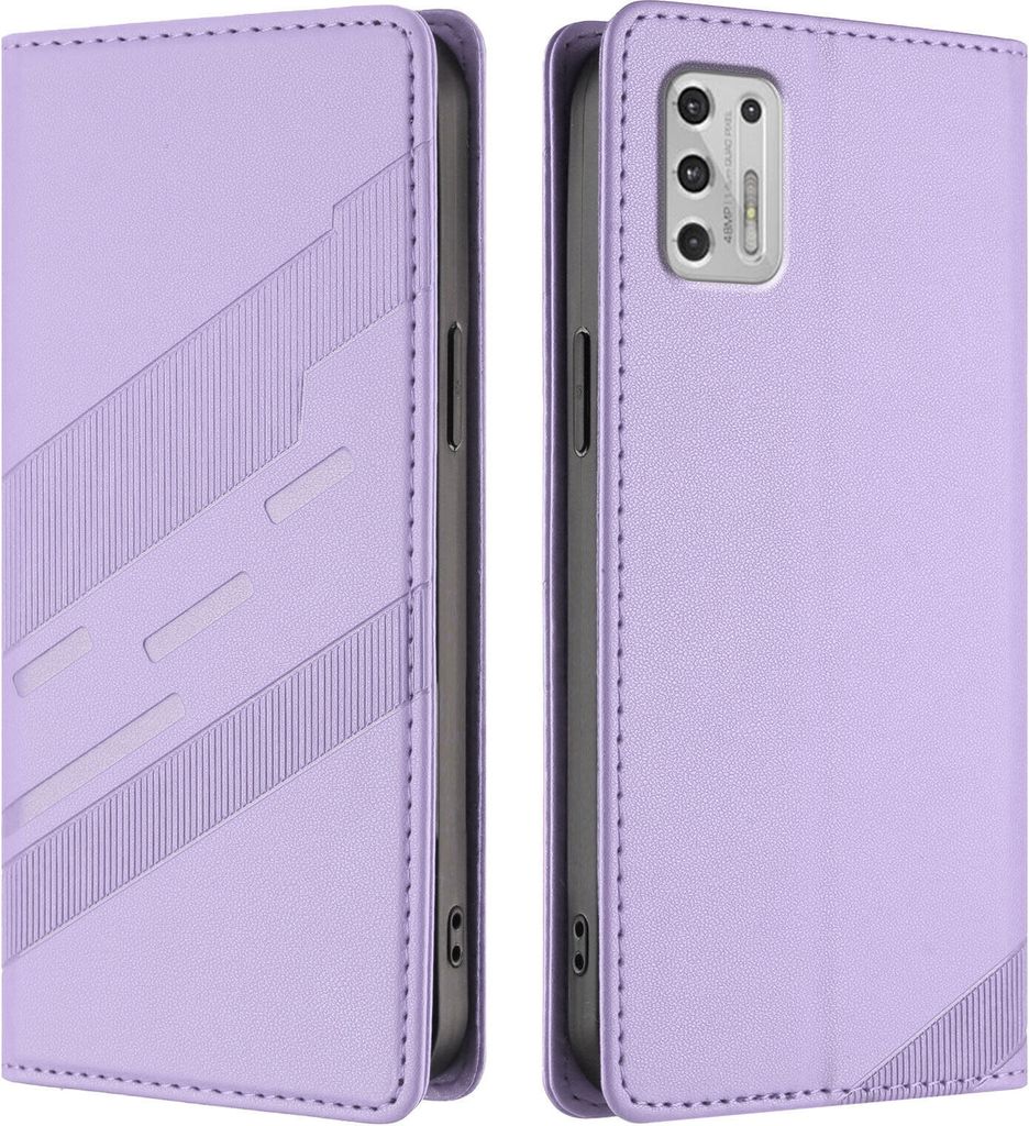 Hülle für Motorola Moto G Stylus 4G 2021, Kunstleder Brieftaschen Handyhülle mit Kartenfach und Standfunktion Violett