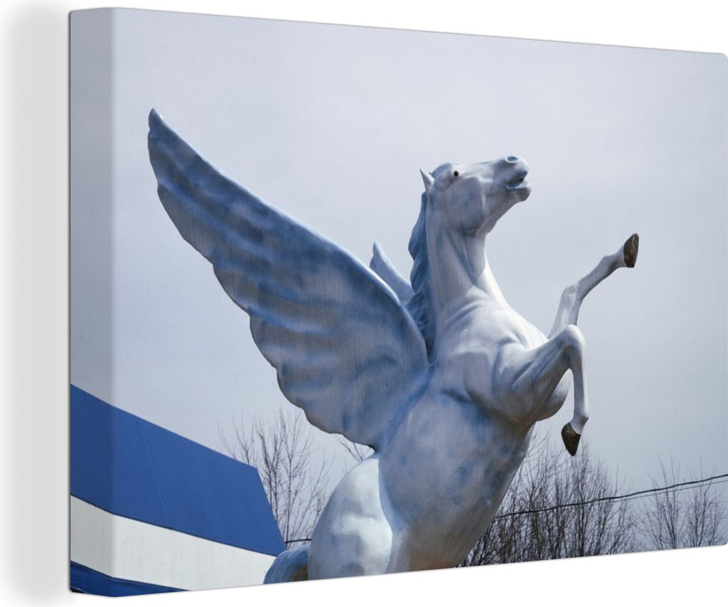 OneMillionCanvasses - Leinwandbilder - 150x100 cm, Pegasus - Weiß - Amerika, Wandbilder Kunstdruck Wanddekoration