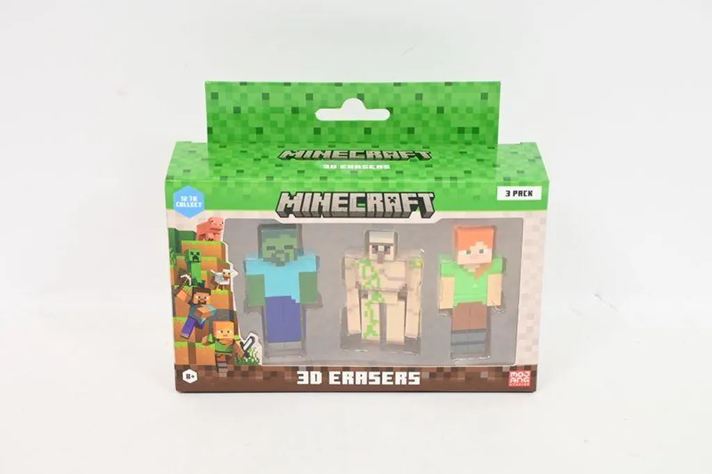 PMI Minecraft Gomme 3D Pack da 3 Ver.C - Articoli Scuola e Collezionismo