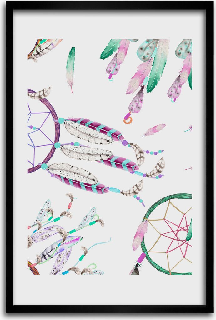 Bild - Bilderrahmen - 40 cm x 60 cm - MDF - Rahmen - Wandkunst - Traumfänger