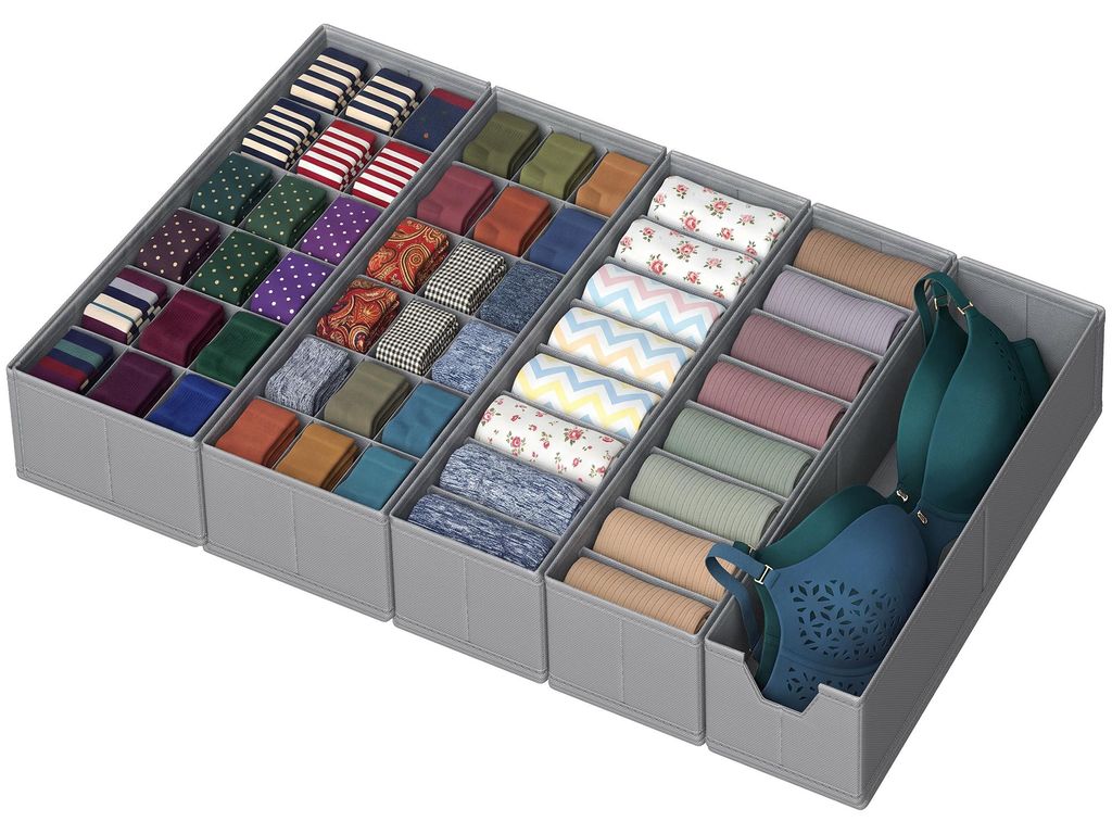 SONGMICS 5er Set Schubladen-Organizer, Faltbare Produktbild 