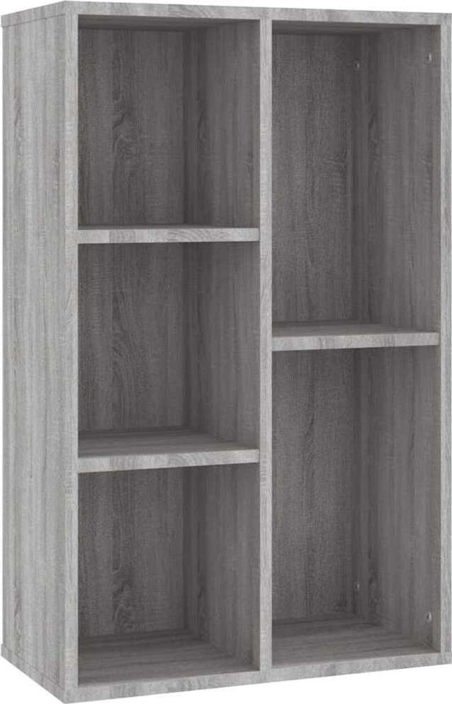 vidaXL Bücherregal/Sideboard Grau Sonoma 50x25x80 cm Holzwerkstoff