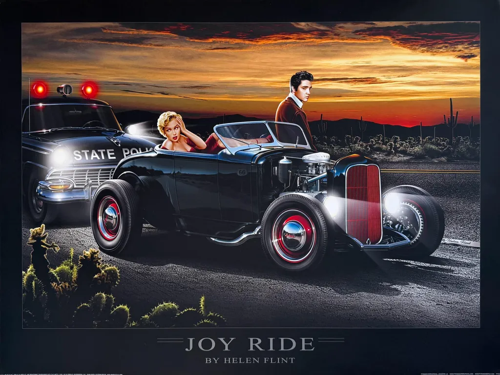 Poster Joy Ride Elvis et Marilyn Monroe Affiche Vintage Salon 60x80