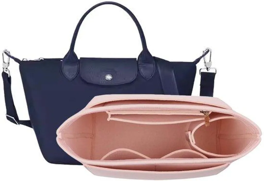 Organiseur de sac à main rose médium - Insert amovible multi-poches