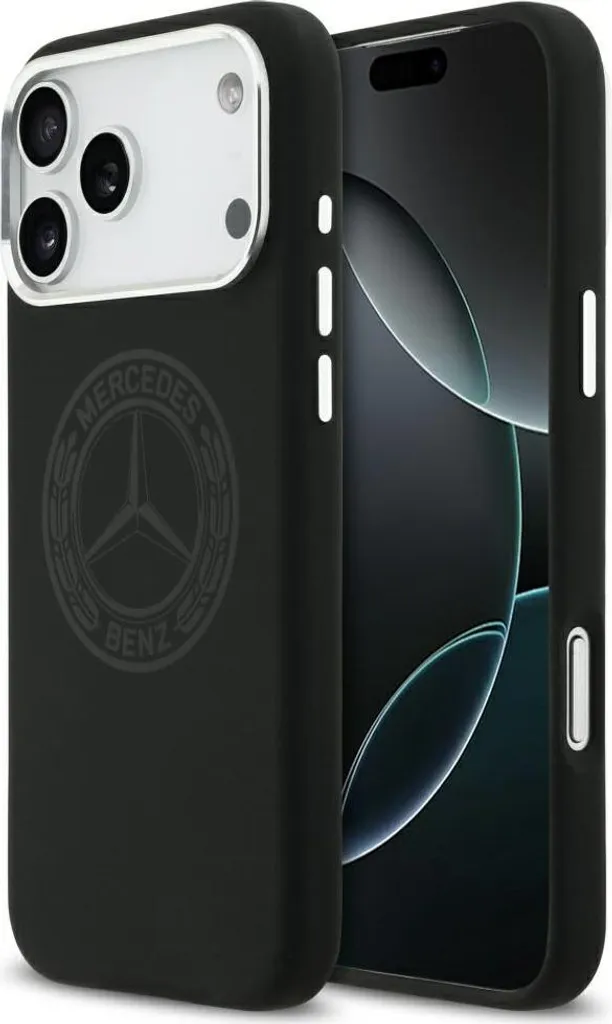 Housse de protection iPhone 17 Pro Max Mercedes silicone MagSafe noir