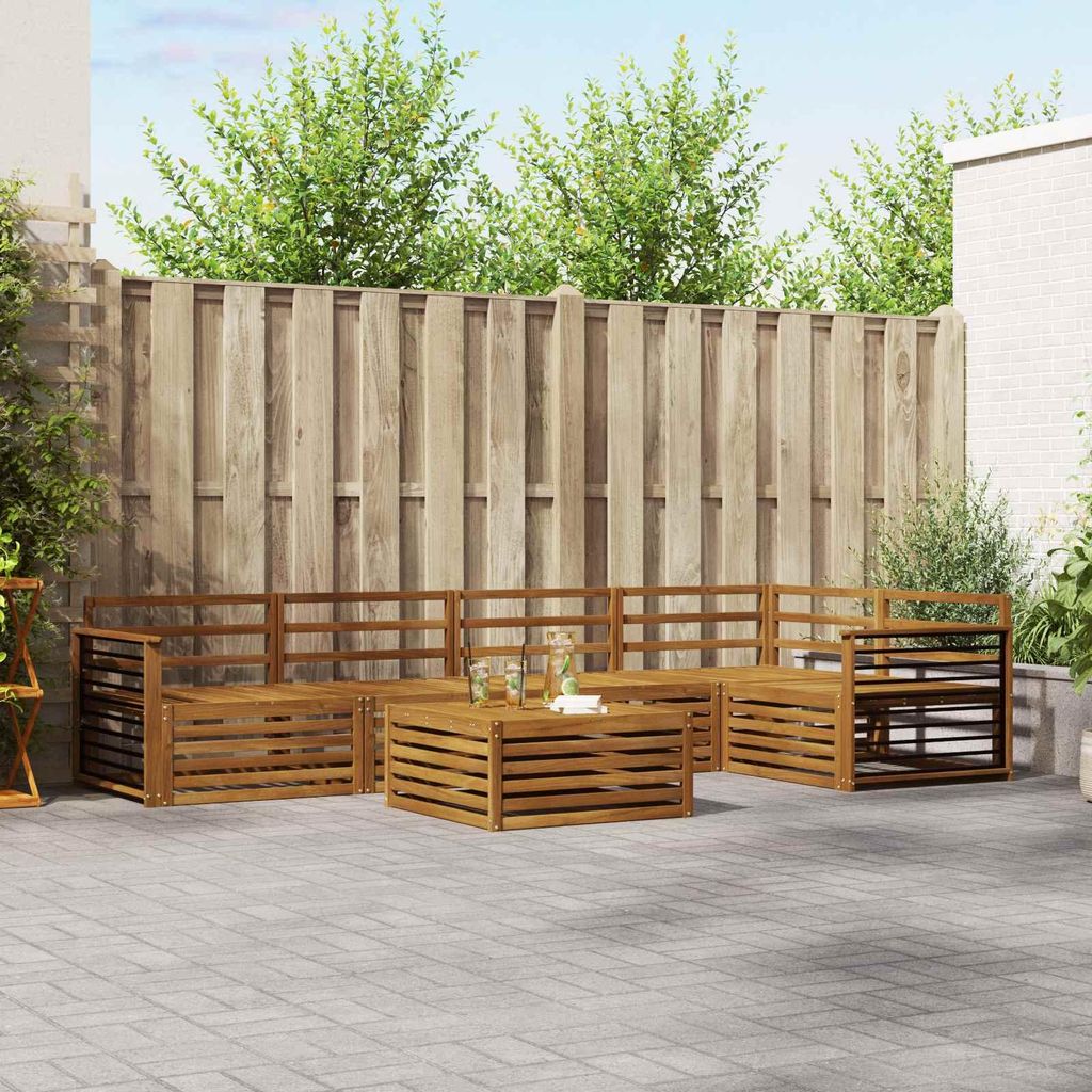 "Neues Produkt" Outdoor-Sofagarnitur ANTI-UV - CLORIS - 6 pcs - Natur Massivholz Akazie - Modern Gartensofas V1316
