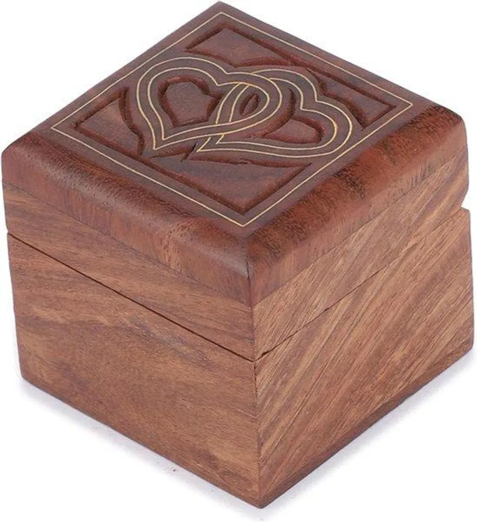 Boîte souvenir fiançailles en bois pour demande en mariage romantique