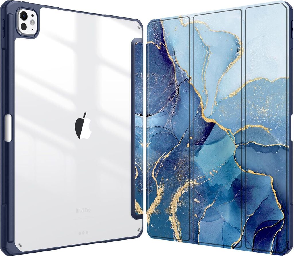 Fintie Hybrid Hülle für iPad Pro 13 Zoll (M4) 2024 mit Stifthalter - Stoßfeste Schutzhülle mit transparenter Hartschale auf der Rückseite Case...