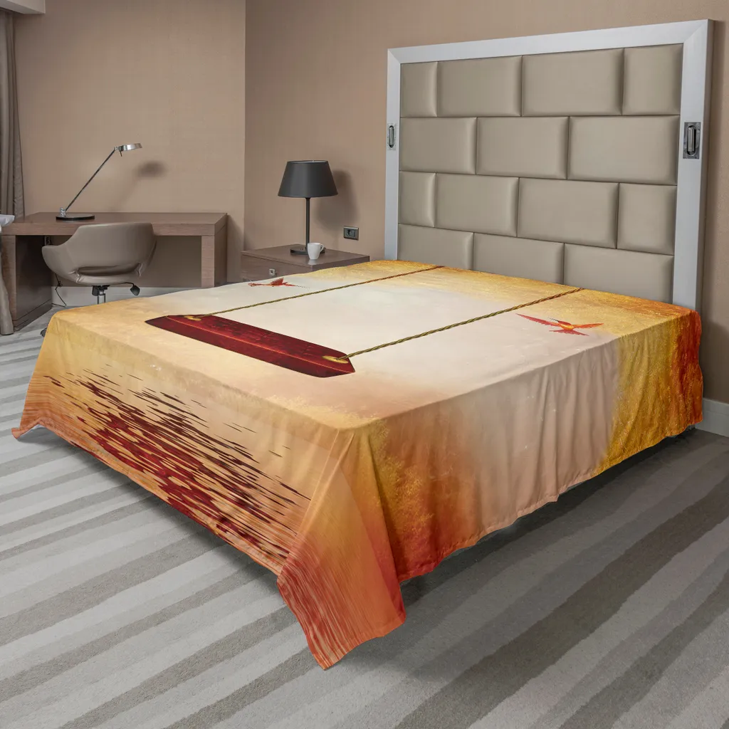 Drap plat anti-plis Colibri 275x260 cm pour lit grand confort Orange
