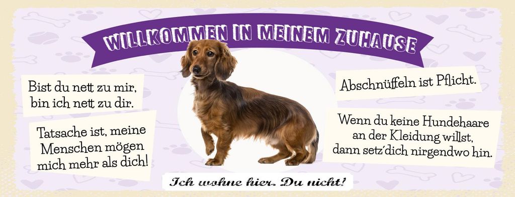 vianmo Holzschild 10x27 cm Willkommen in meinem Zuhause Dackel Hund