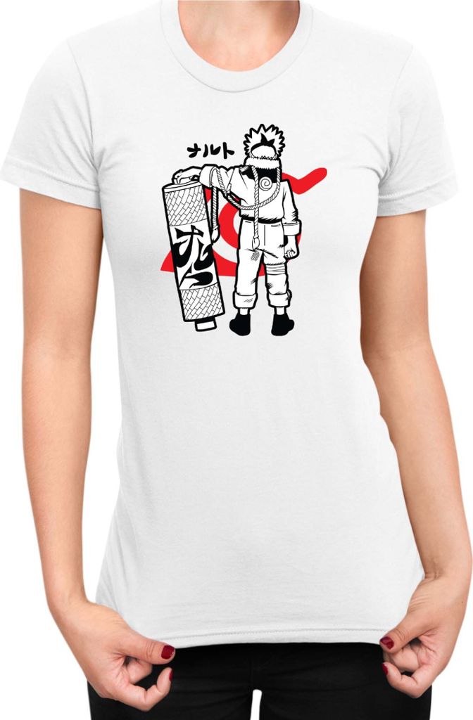 Damen T-Shirt Japan Anime Manga Naruto Uzumaki 03 Uzumaki Family, Lady XL / Weiß