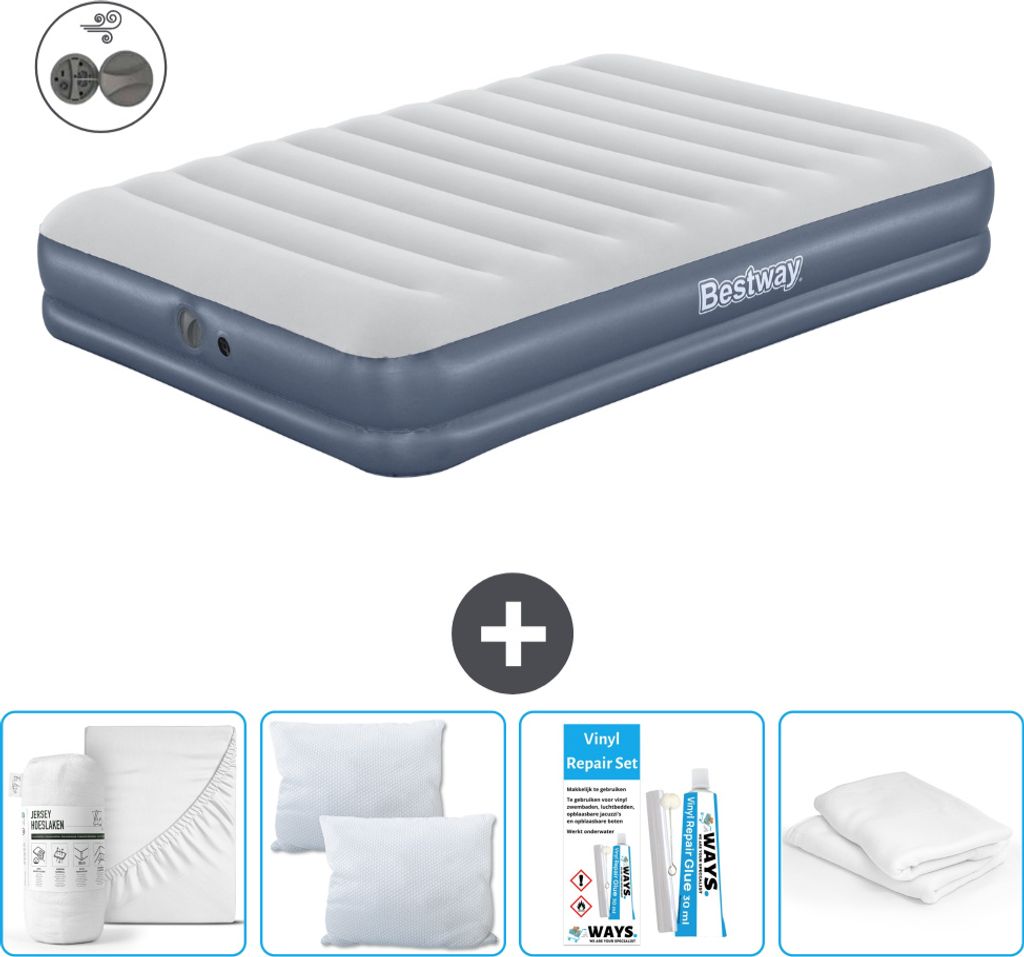 Bestway Luftmatratze - 2-Personen - 152 x 203 x 36 cm - Blau - Inklusive Zubehör