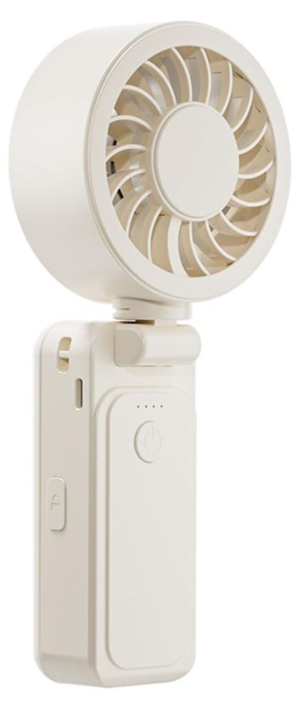 INF Tragbarer Clipventilator Regenschirm 2000AH Akku USB 4-Stufen 90° Weiß