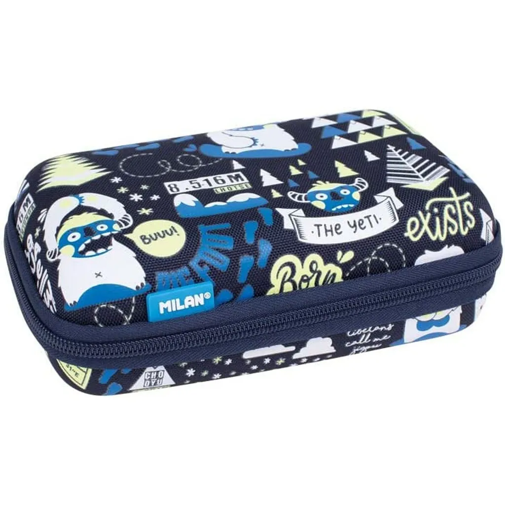 Plumier Garni Milan Semi Rigide The Yeti 2 Bleu - Trousse Scolaire Complète S