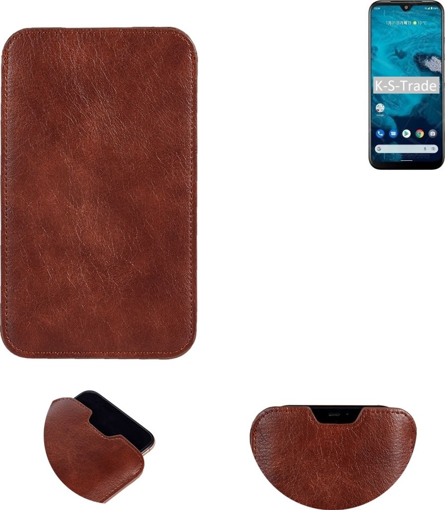 K-S-Trade Schutzhülle Handyhülle kompatibel mit Kyocera Android One S9 Handytasche Kunstleder Sleeve in braun