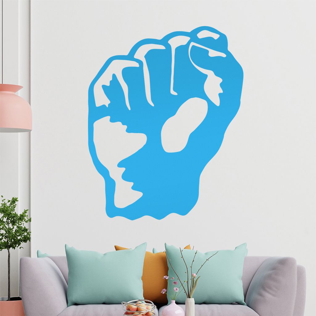 KIWISTAR Faust - Kampf Demo Anti Hand Wandtattoo in 6 Größen - Wandaufkleber Wall Sticker - Dekoration, Küche, Wohnzimmer, Schlafzimmer, Badezimmer