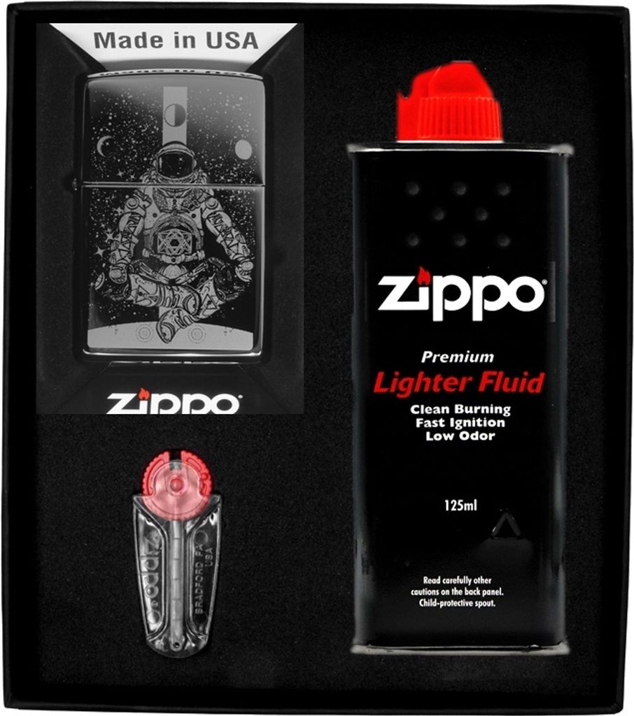 ZIPPO Feuerzeug Set AERONAUT IM WELTRAUMDESIGN Geschenk Nr. 1