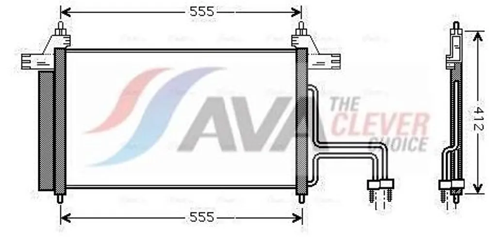 Condenseur AVA FT5253D pour FIAT STILO 192 avec déshydrateur intégré