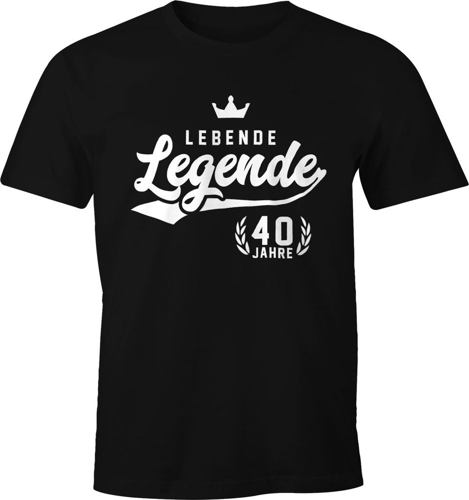 Herren T-Shirt Lebende Legende 40. Geburtstag Athletic Krone Fun-Shirt Moonworks XXL