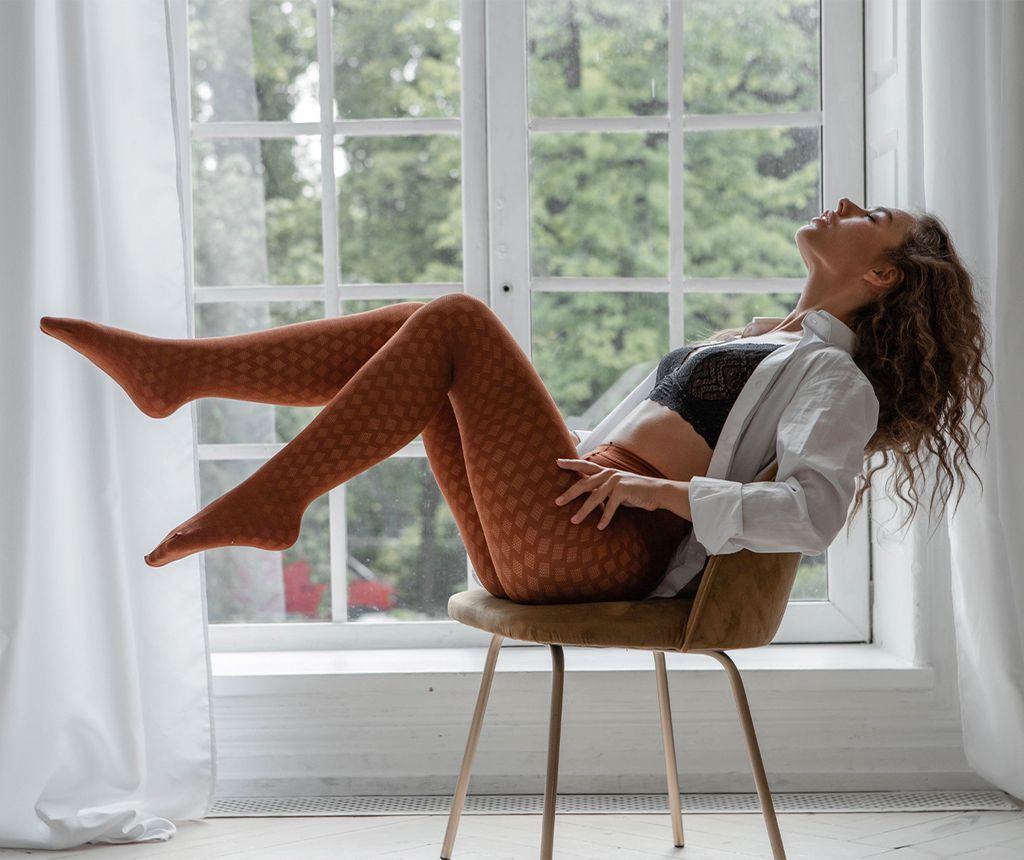 blickdichte strumpfhose mit muster