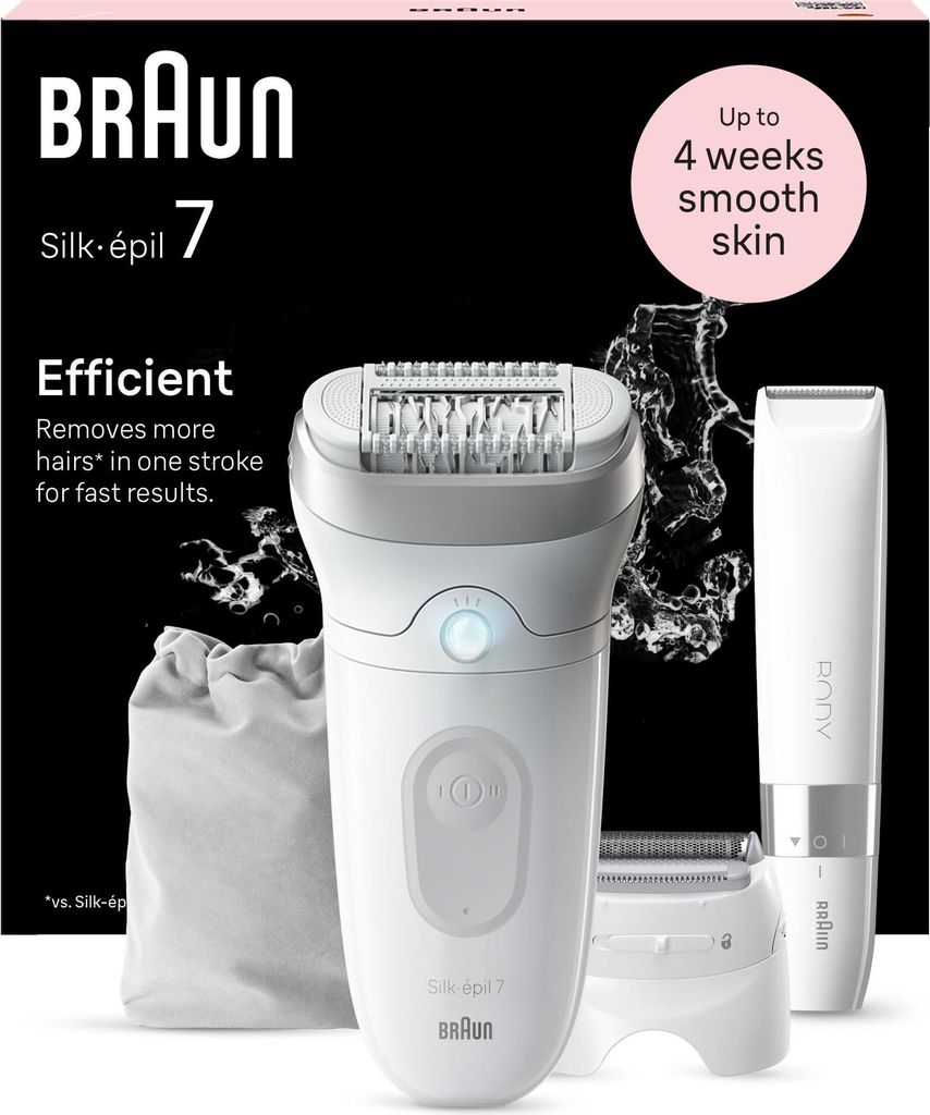 文　スモーキーブラウン　7点セット×2点 Braun Silk-épil 7 7-441, Srebrny, Biały, 40 pęset(y),