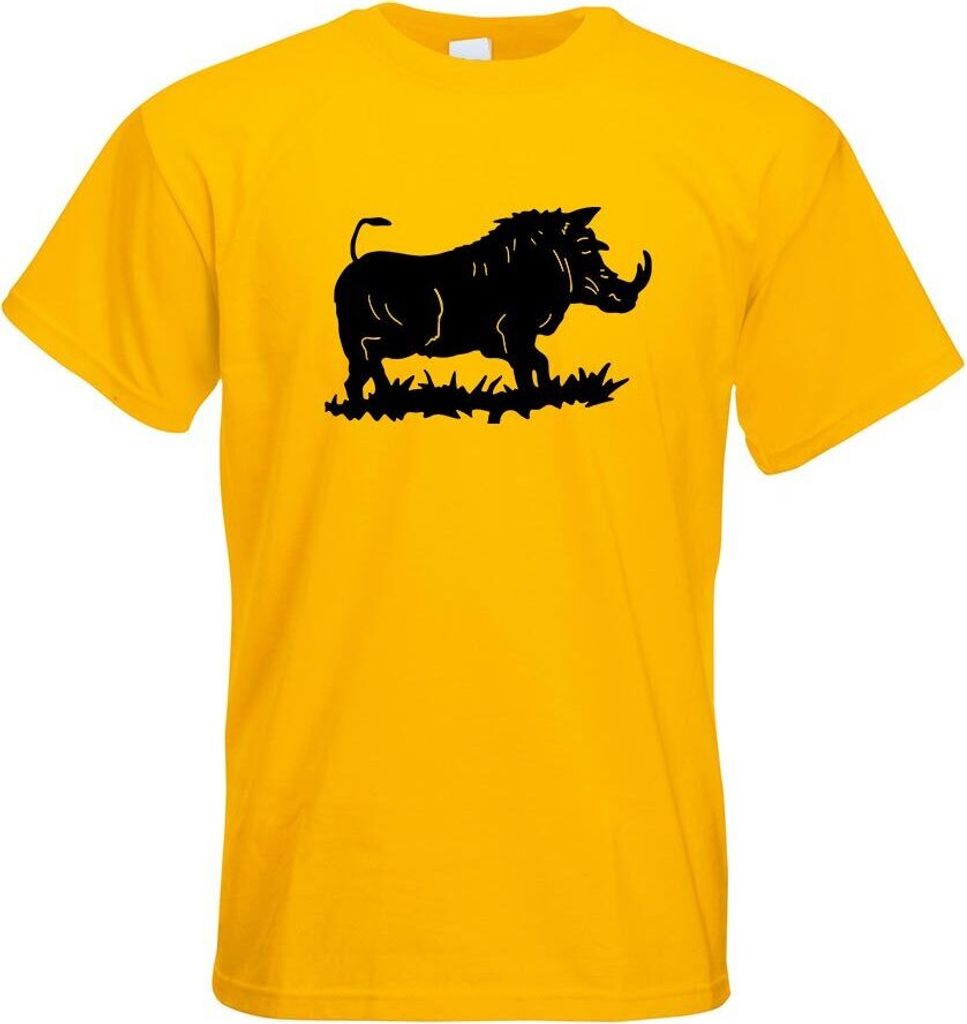 Kiwistar - T-Shirt - gelb - Wildschwein Motiv 2 - Keiler Herren Funshirt Bedruckt Design Sprüche Spruch Motive - mit Motiv Bedruckt - Funshirt Des...