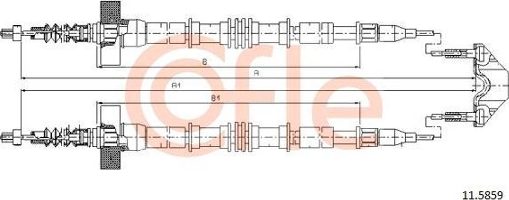 COFLE 11.5859 Seilzug, Handbremse OE 24425108 kompatibel mit Zafira, Astra G, Corsa