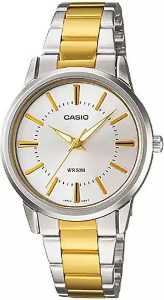 Montre Bracelet Femme Casio Analogique en Acier Bicolore Argent