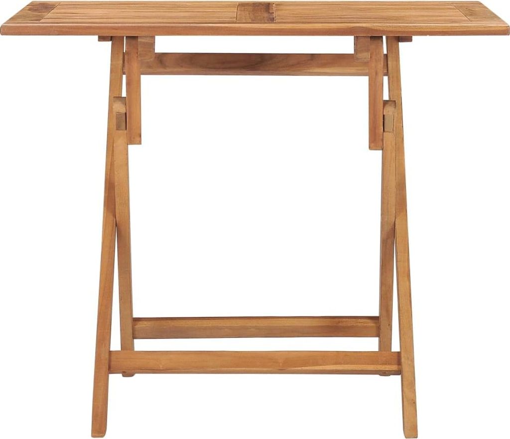 A wooden folding table is shown against a white background.