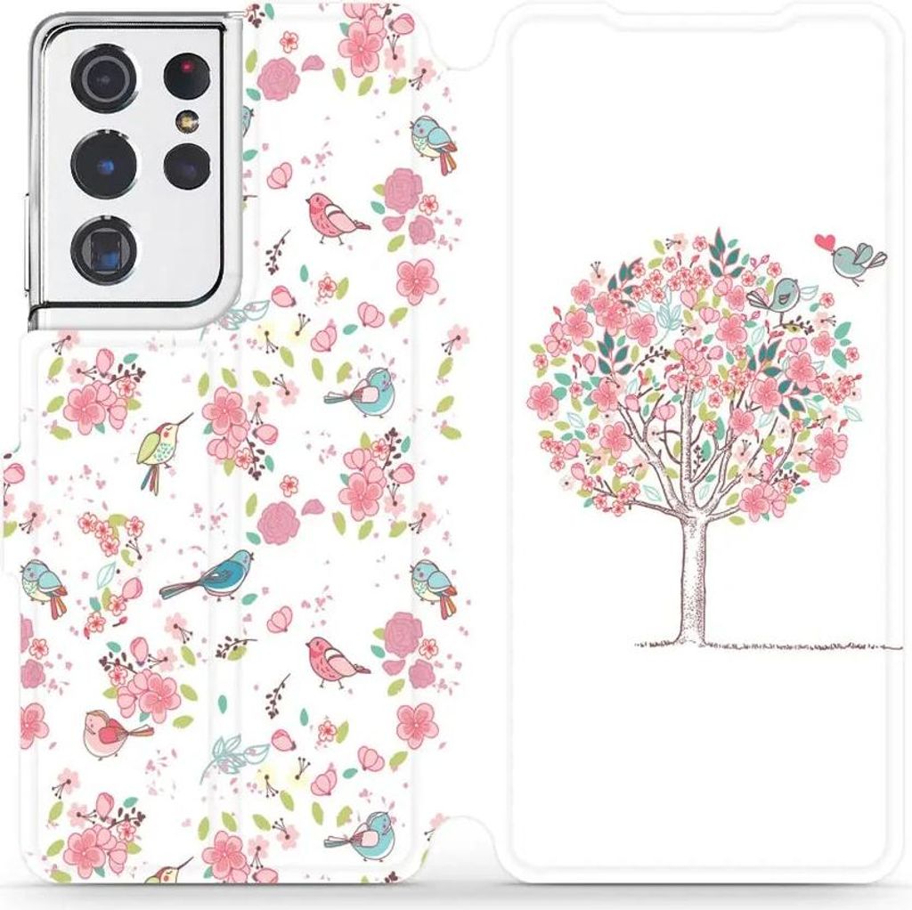 Handyhülle mit klappe für Galaxy S21 Ultra, Mobiwear Book, Rosa Hain