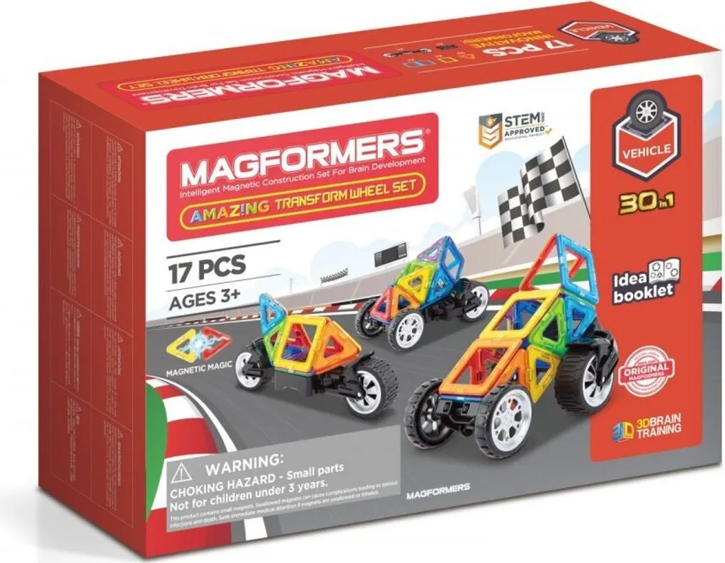 Magformers Amazing Transform Wheel 17el : Jeu de Construction Magnétique