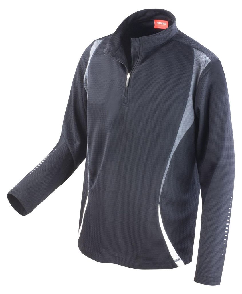 Spiro - "Trial" Base Layer Oberteil für Herren/Damen Uni - Training FK1582 (S) (Schwarz/Grau/Weiß)