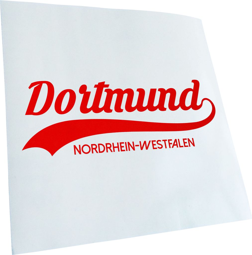 Kiwistar - Autoaufkleber - Dortmund Nordrhein-Westfalen - Rot - 50x18cm - Aufkleber für Auto, Laptop, Fahrrad, LKW, Motorrad mehrfarbig JDM Decal ...