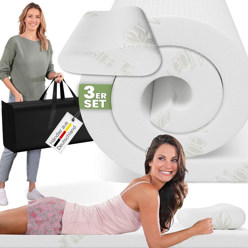 ELONEO Schlaf Topper Reise-Set 3 teilig: Produktbild 