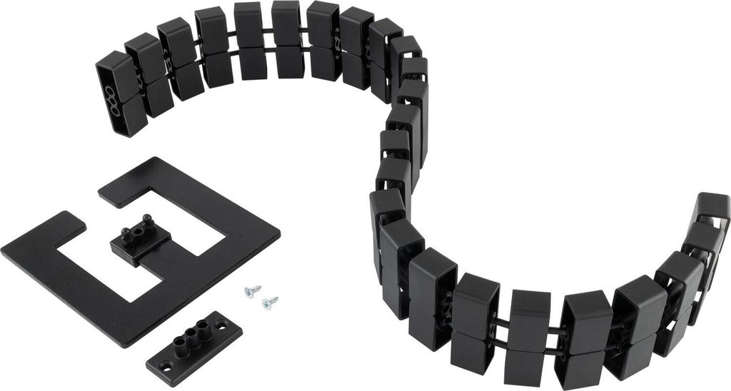 Cube SL Kabelschlange, Kabelkanal Kabelführung Kabelmanagement + flexible 2D/3D-Funktion, Kunststoff, schwarz, 750 mm