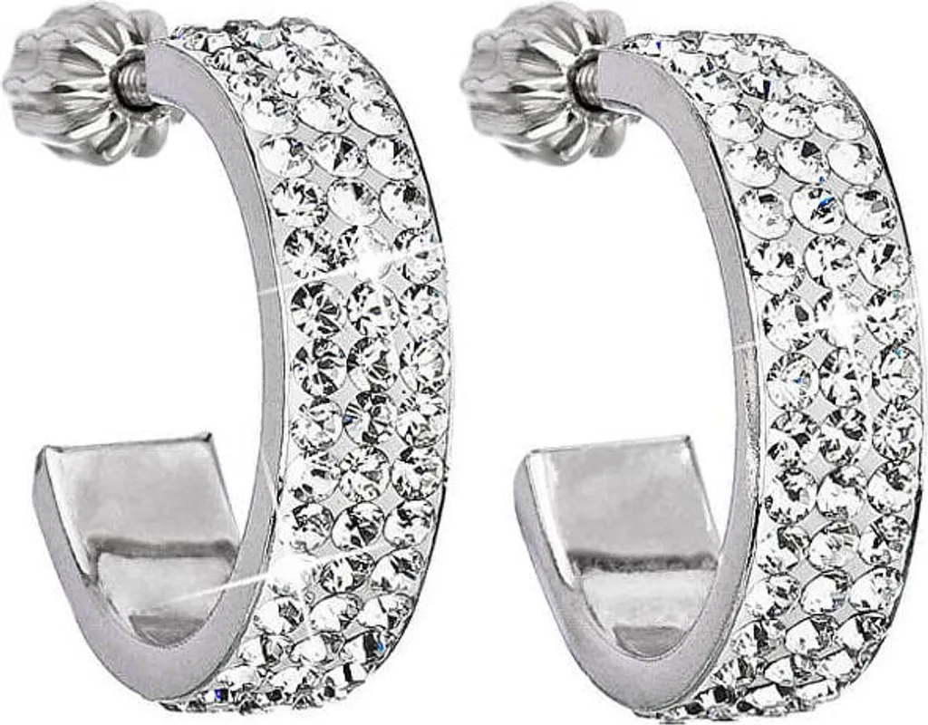 Boucles d'oreilles cristal 31119.1 en argent massif finition luxe