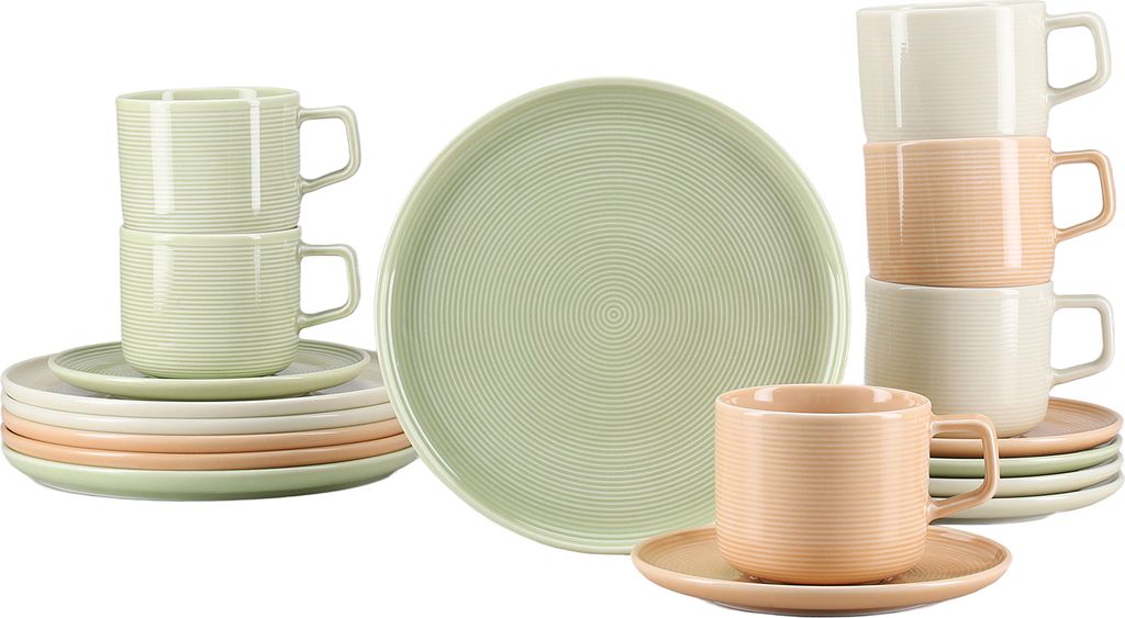 CreaTable, 25074, Session Romance, Kaffeeservice 18-tlg, Porzellan