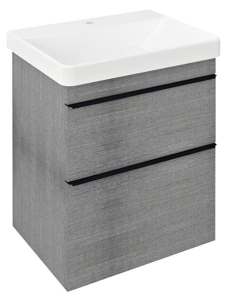 Sapho SITIA Unterschrank 56,4x70x44,2cm, 2xSchublade, Silbereiche