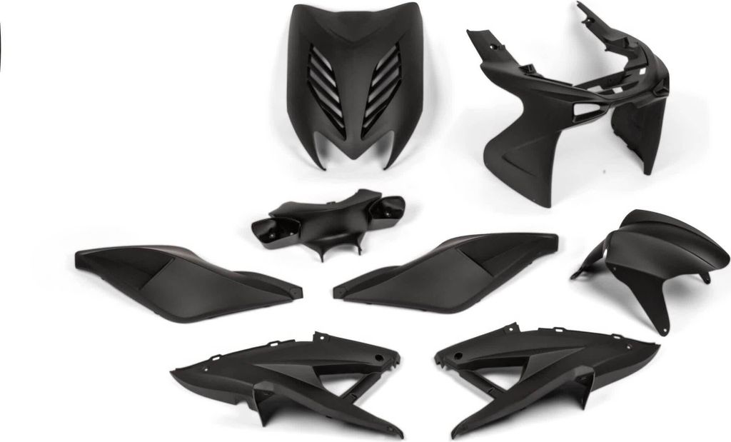 Str8 Neues Design Verkleidungskit Schwarz für Yamaha Aerox bis 2013